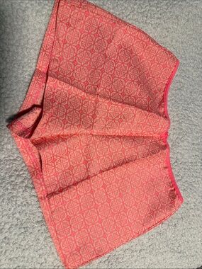 FESTIVAL SHORT - Coral Pink Patterned Mini Skirt